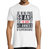 T-shirt Homme Anniversaire 59 ans Expérience - Planetee