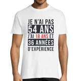 T-shirt Homme Anniversaire 54 ans Expérience - Planetee