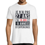 T-shirt Homme Anniversaire 27 ans Expérience - Planetee