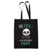 Tote Bag Noir Pas Touche Panda Mamy - Planetee