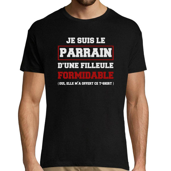 T-shirt Famille Parrain d'une filleule formidable - Planetee