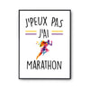 Affiche Marathon minimaliste j'peux pas Blanc Premium - Planetee