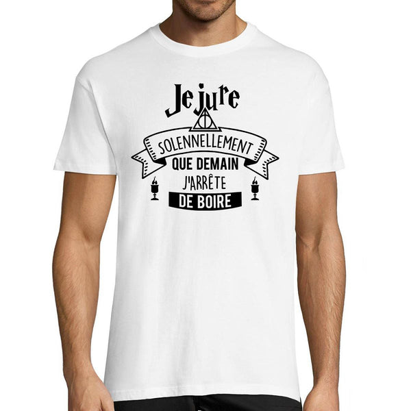 T-shirt Homme Je jure Solennellement Alcool - Planetee