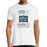 T-shirt homme Je peux pas imprimante 3d - Planetee