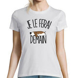 T-shirt Femme Basset | Je le ferai demain - Planetee