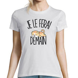 T-shirt Femme Chat Scottish Fold | Je le ferai demain - Planetee