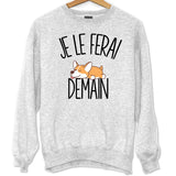 Sweat Corgi | Je le ferai demain - Planetee