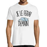 T-shirt Homme Éléphant | Je le ferai demain - Planetee