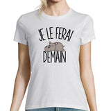 T-shirt Femme Hippopotame | Je le ferai demain - Planetee
