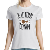 T-shirt Femme Jack Russell | Je le ferai demain - Planetee