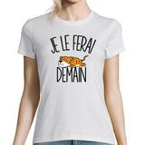 T-shirt Femme Léopard | Je le ferai demain - Planetee
