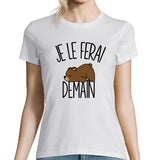 T-shirt Femme Ours | Je le ferai demain - Planetee