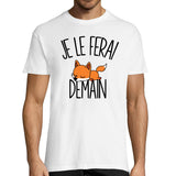 T-shirt Homme Renard | Je le ferai demain - Planetee