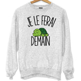 Sweat Tortue | Je le ferai demain - Planetee