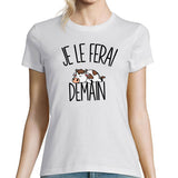 T-shirt Femme Vache | Je le ferai demain - Planetee