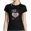 T-shirt femme J'peux pas j'ai broderie - Planetee
