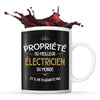 Mug noir Propriété du Meilleur Électricien - Planetee