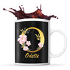 Mug noir Odette Lettre Fleur - Planetee
