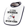 Bavoir bébé La copine de boisson de son voisin Vin - Planetee