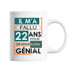 Mug Anniversaire Génial 22 ans - Planetee