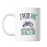 Mug Tracteur j'peux pas Blanc - Planetee