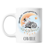 Mug Camille adorable bébé quand je dors Zèbre - Planetee