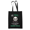 Tote Bag Noir Pas Touche Panda Grande Soeur - Planetee