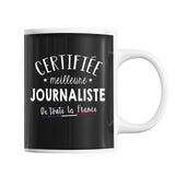 Mug Femme Journaliste Meilleure de France | Tasse Noire métier - Planetee
