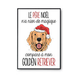 Affiche Golden Retriever Père Noël - Planetee
