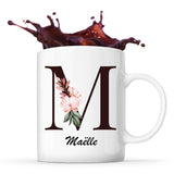 Mug Blanc Maëlle Lettre Fleur - Planetee