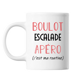 Mug Escalade C'est ma Routine Blanc - Planetee