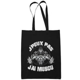 Sac Tote Bag Muscu Je peux pas Noir - Planetee