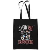 Sac Tote Bag Scrapbooking Je peux pas Noir - Planetee