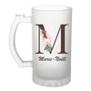 Chope de bière Marie-Noëlle Lettre Fleur - Planetee