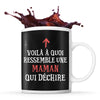 Mug noir Qui Dechire Maman - Planetee