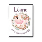 Affiche Léane Amour et Biberon de Lait Vache - Planetee