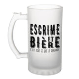 Chope de bière Escrime et bière - Planetee