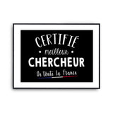 Affiche Chercheur Homme Meilleur de France Métier - Planetee