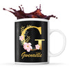 Mug noir Gwenaëlle Lettre Fleur - Planetee