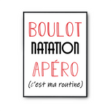 Affiche Natation C'est ma Routine - Planetee