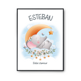 Affiche Esteban bébé d'amour éléphant - Planetee