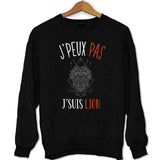 sweat J'peux pas J'suis Lion noir - Planetee