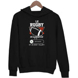 Sweat à Capuche Le rugby m'appelle - Planetee