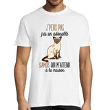 T-shirt Homme chat Siamois m'attend - Planetee