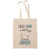 Sac Tote Bag labrador amour beige - Planetee