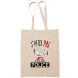 Sac Tote Bag J'peux pas Police beige - Planetee