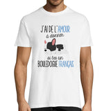 Bouledogue Français | De l'Amour à Donner | T-shirt Homme col Rond Humour Fun Drôle et Mignon - Collection Animaux et races de chiens Collection Animaux - Planetee