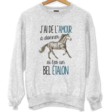 Sweat Étalon Cheval Amour - Planetee