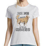 T-shirt Femme Golden Retriever Amour - Planetee