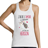 Débardeur Femme Hérisson Amour - Planetee